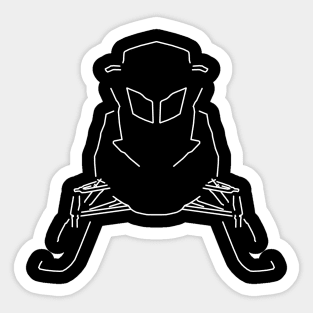 Snowmobile outline graphic (white) Sticker